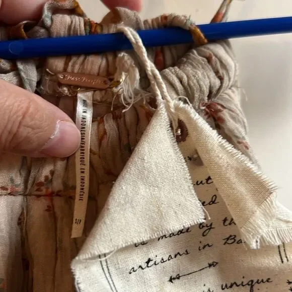 Free People Charm School flora Printed dress high low hem blush pink size small - Picture 7 of 7